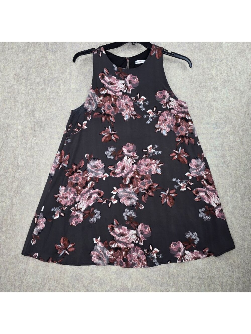 Dainty Hooligan Black Sleeveless Floral Print Shift Dress Size M Lined Polyester